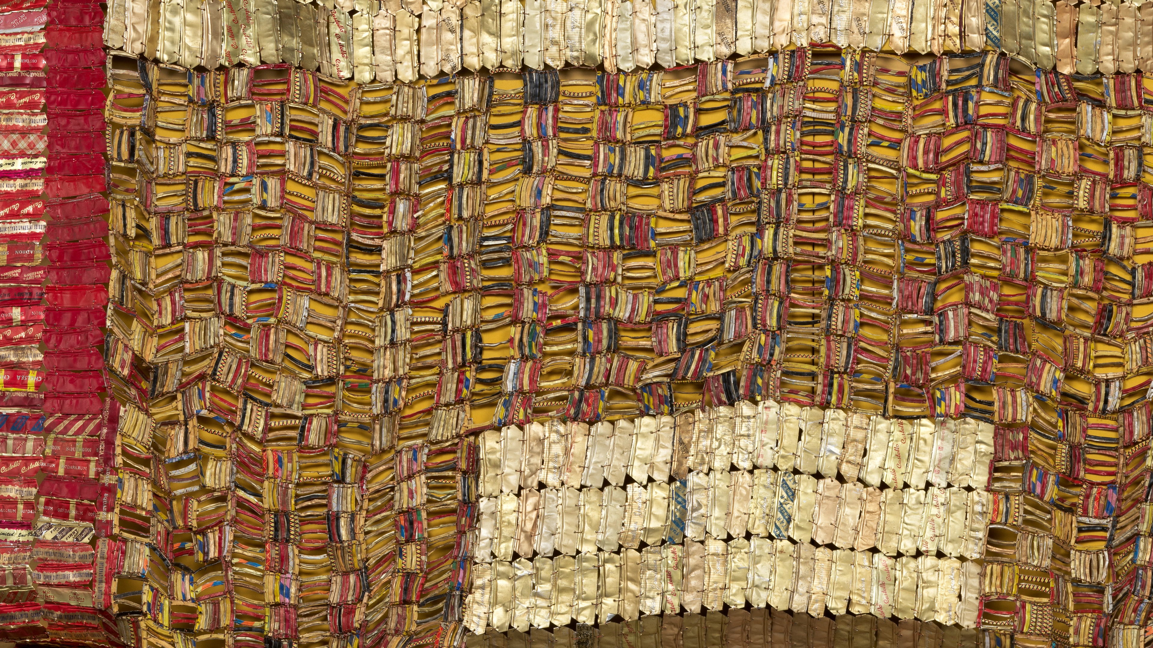 Detail of El Anatsui's "Between Earth and Heaven" 2006